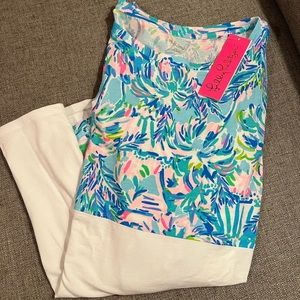 Lilly Pulitzer Finn Top , Blue Ibiza XL NWT